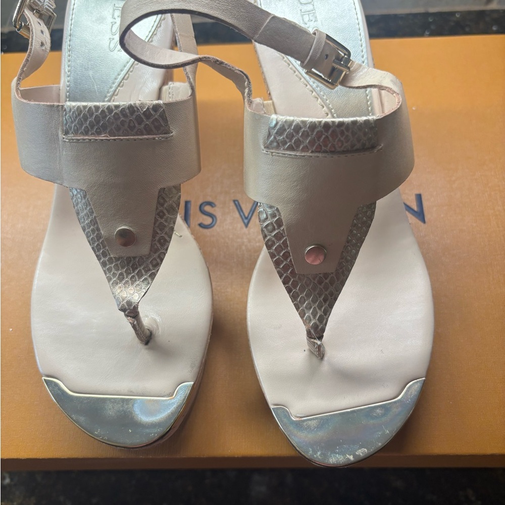 Guess Beige and Silver Sandals